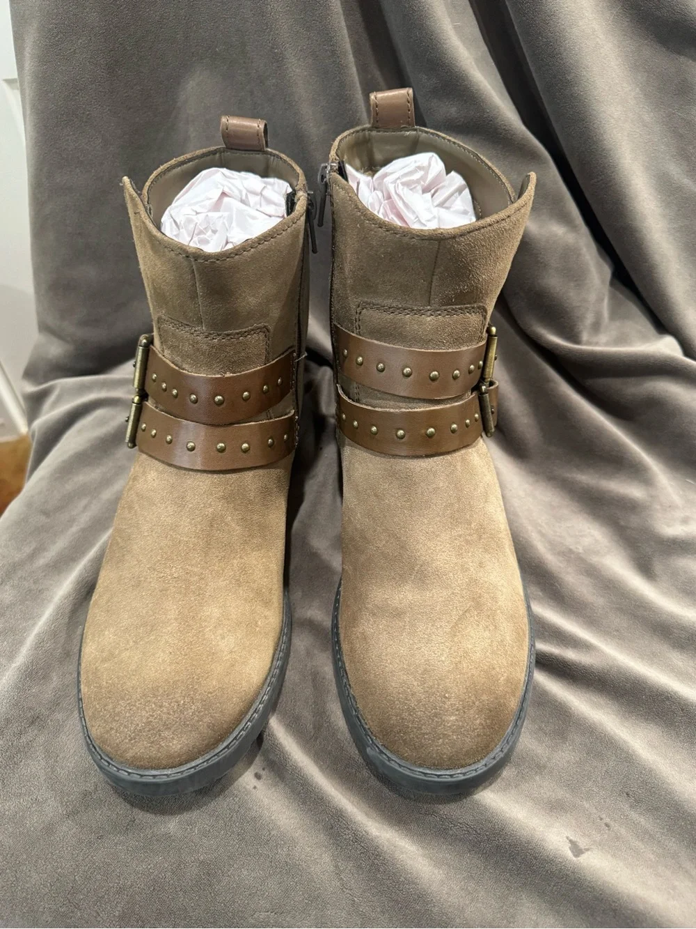 Clark’s Women's Brown Suede Buckle Ankle Boots